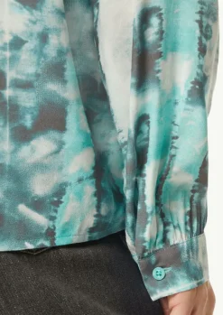 Bluse mit Reißverschluss und Manschetten-Comma Hot