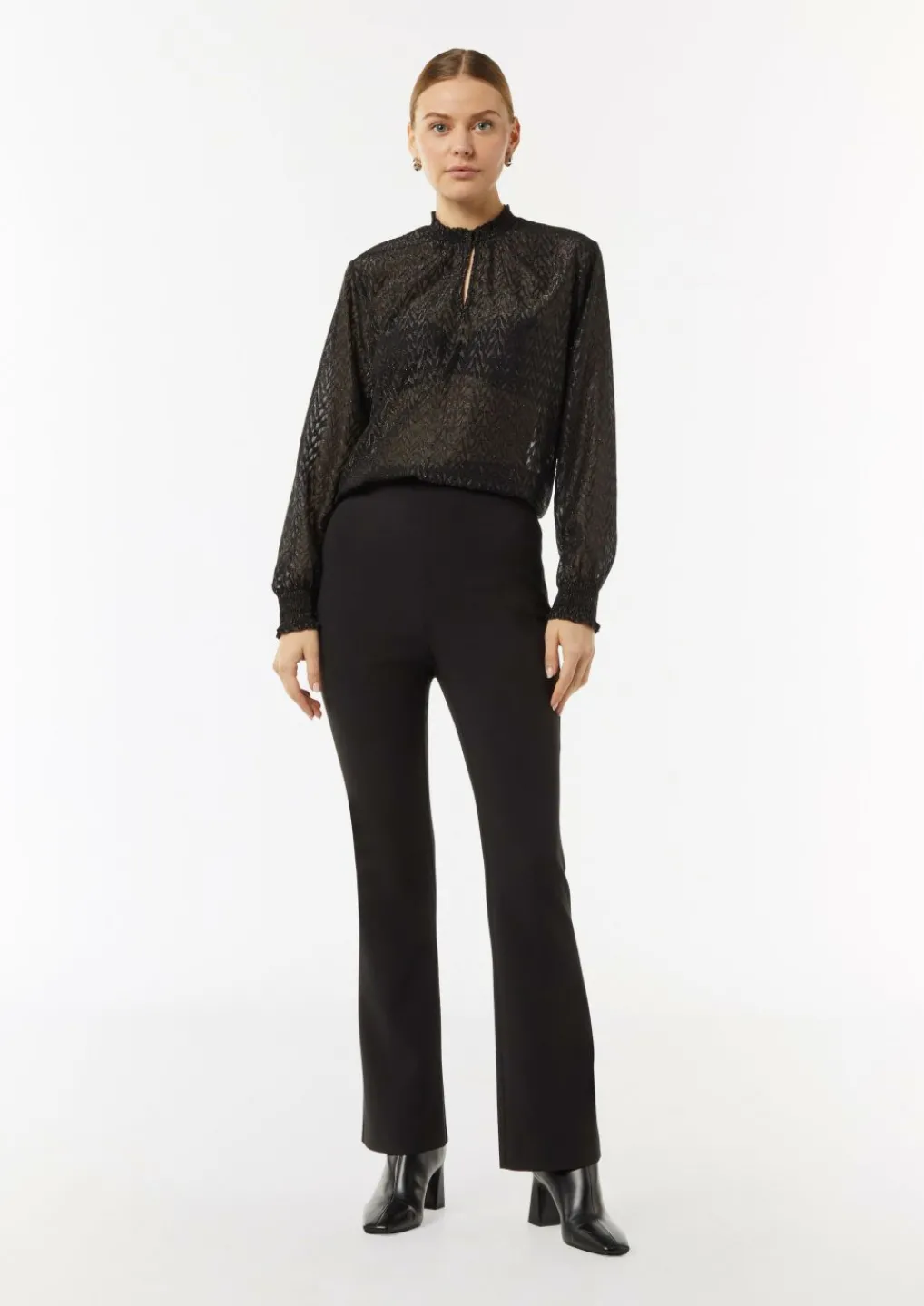 Bluse mit Transparenz-Effekt und Glitzergarn-Comma Clearance