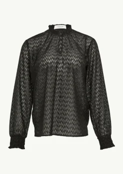 Bluse mit Transparenz-Effekt und Glitzergarn-Comma Clearance