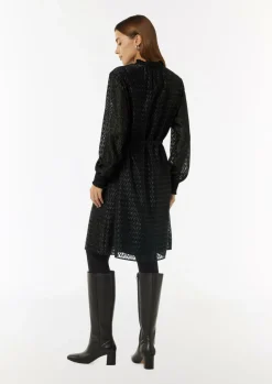 Blusenkleid mit Transparenz-Effekt und Glitzergarn-Comma Outlet