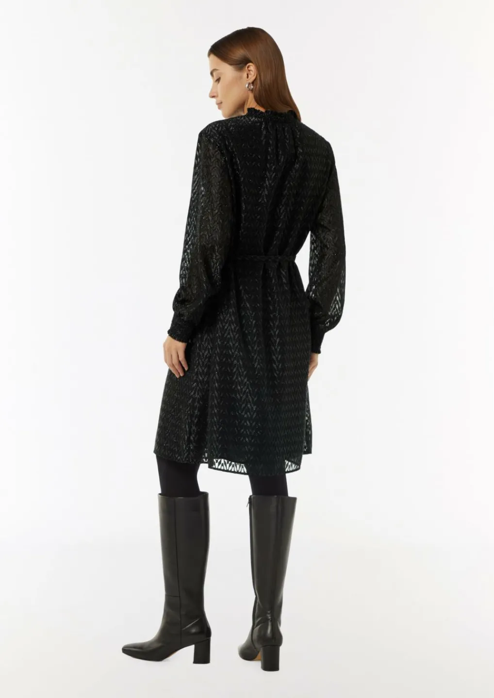 Blusenkleid mit Transparenz-Effekt und Glitzergarn-Comma Outlet