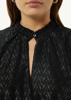 Blusenkleid mit Transparenz-Effekt und Glitzergarn-Comma Outlet