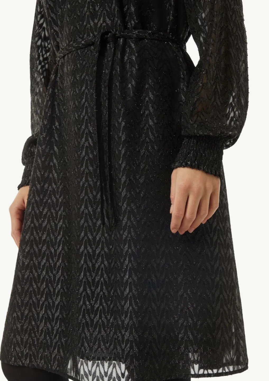 Blusenkleid mit Transparenz-Effekt und Glitzergarn-Comma Outlet