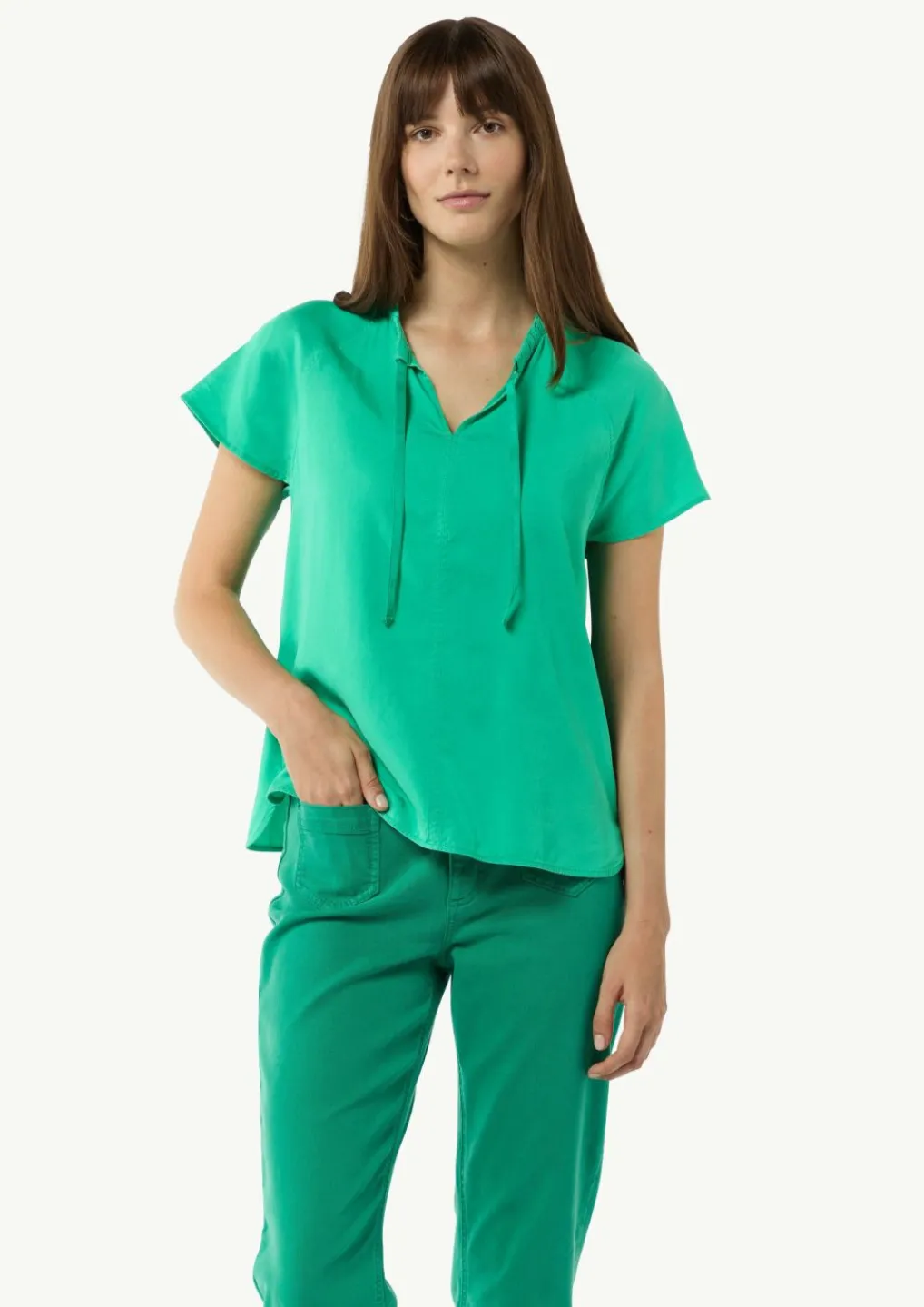 Blusenshirt aus Lyocell im Relaxed Fit-Comma Best
