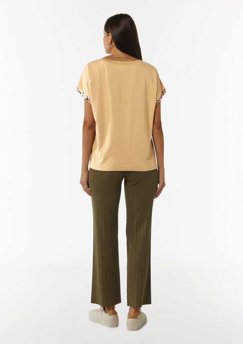 Blusenshirt im Fabricmix mit Metallic-Kragen-Comma Discount
