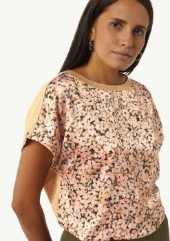 Blusenshirt im Fabricmix mit Metallic-Kragen-Comma Discount