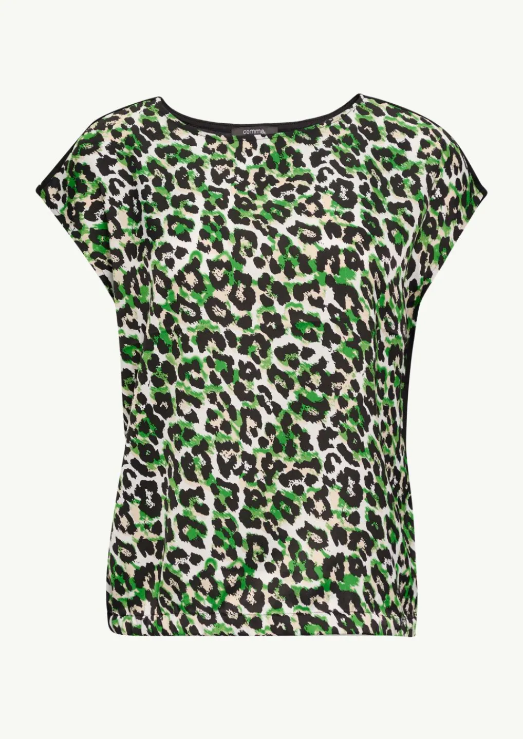 Blusenshirt im Fabricmix mit Leo-Muster-Comma New