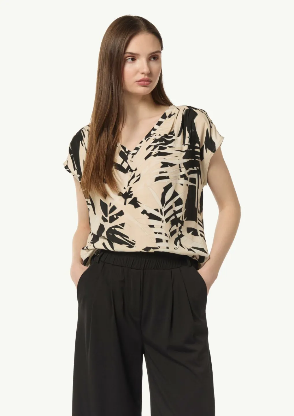 Blusenshirt mit All-over-Print-Comma Outlet