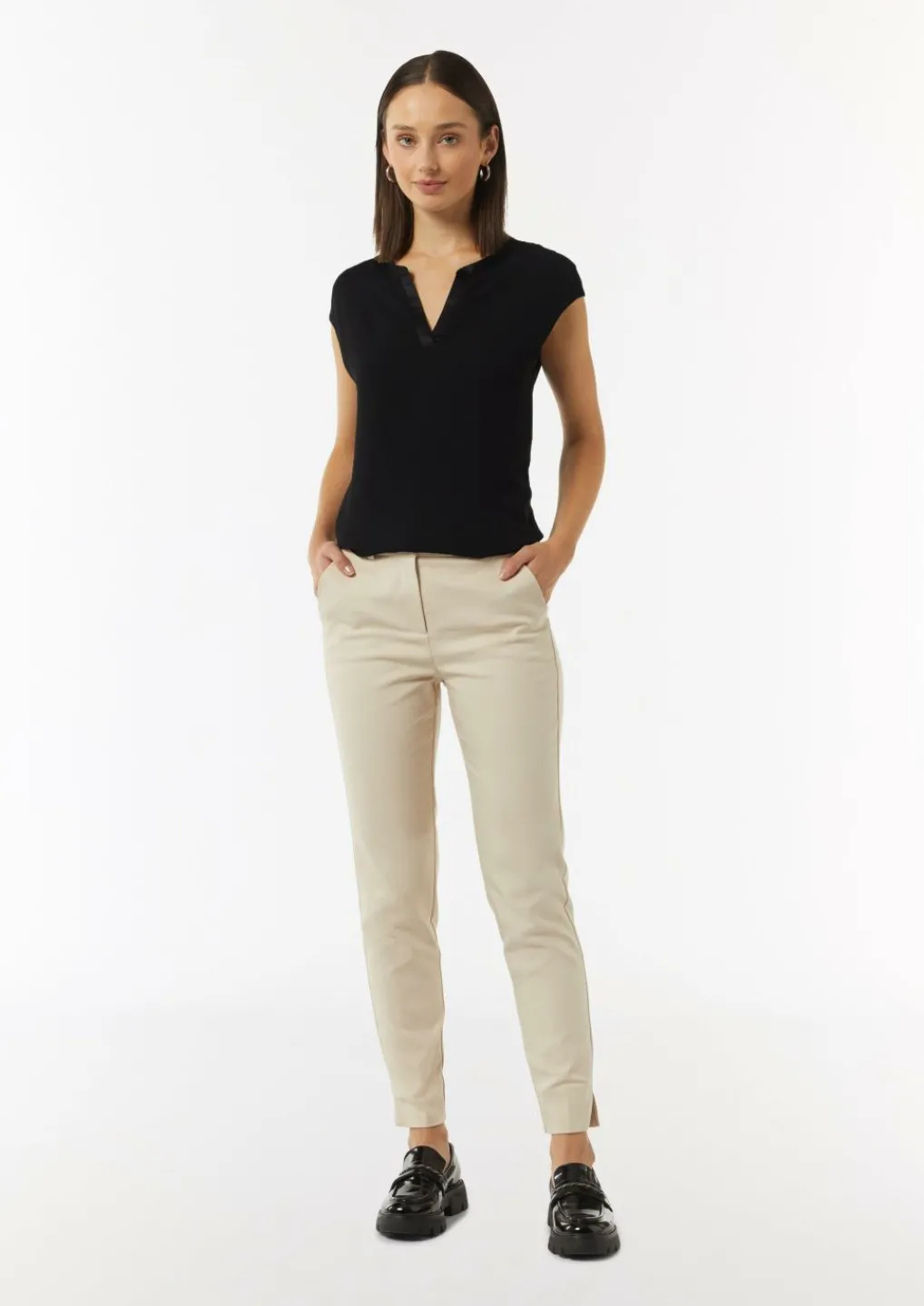Blusenshirt mit Tunika-Ausschnitt und Satinblende-Comma Fashion