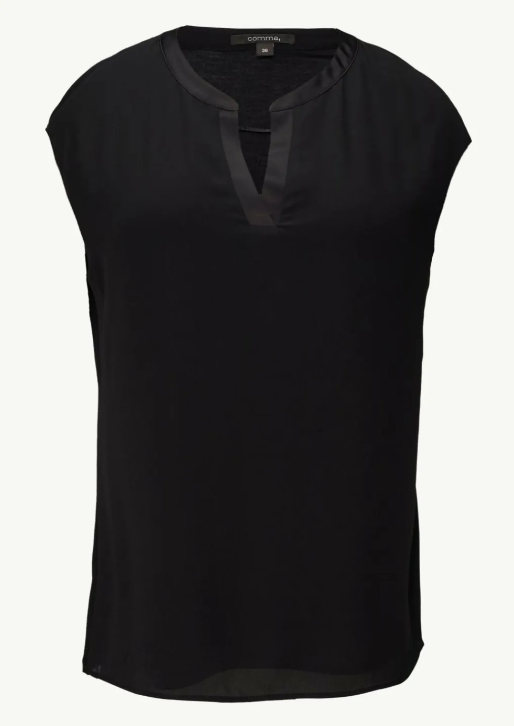 Blusenshirt mit Tunika-Ausschnitt und Satinblende-Comma Fashion