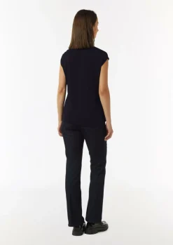 Blusenshirt mit Tunika-Ausschnitt und Satinblende-Comma Hot