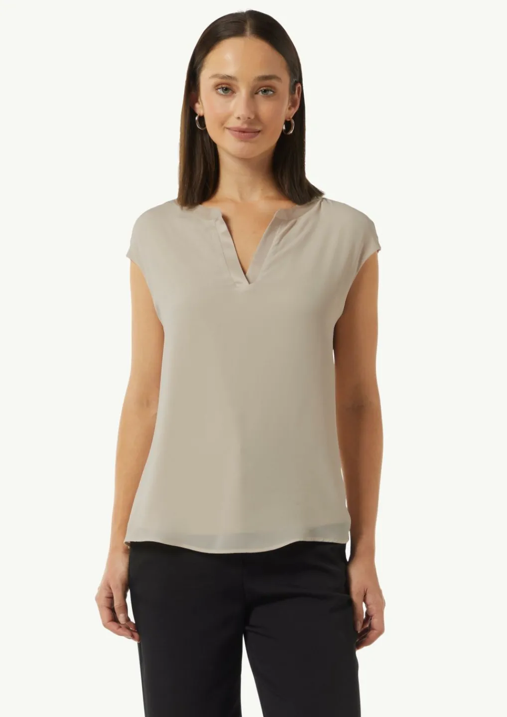 Blusenshirt mit Tunika-Ausschnitt und Satinblende-Comma Discount