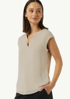 Blusenshirt mit Tunika-Ausschnitt und Satinblende-Comma Discount