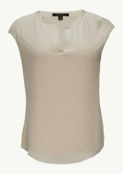 Blusenshirt mit Tunika-Ausschnitt und Satinblende-Comma Discount