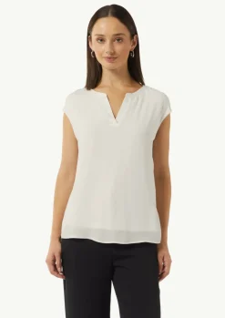 Blusenshirt mit Tunika-Ausschnitt und Satinblende-Comma Best