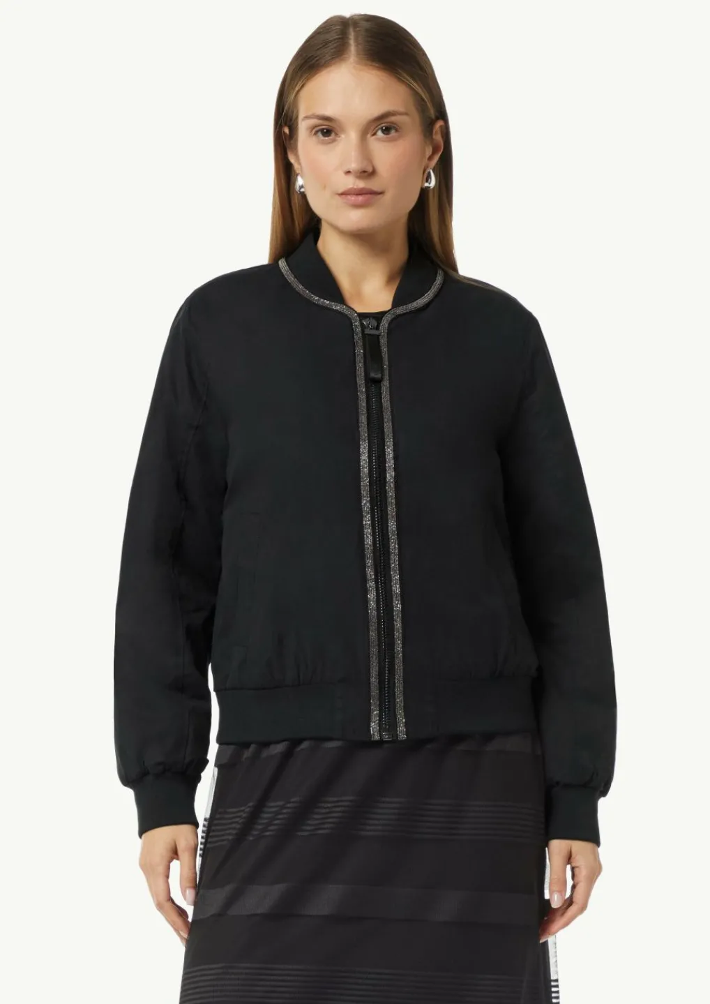 Bomberjacke mit Schmuckdetails und Crew Neck-Comma Online