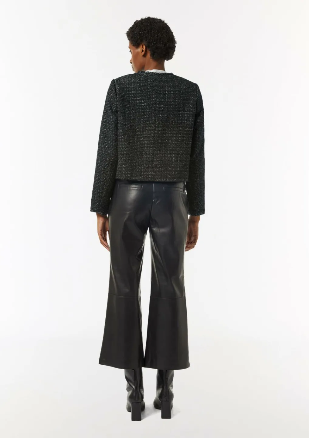 Bouclé-Jacke mit Fransen-Detail und Glitzergarn-Comma Discount
