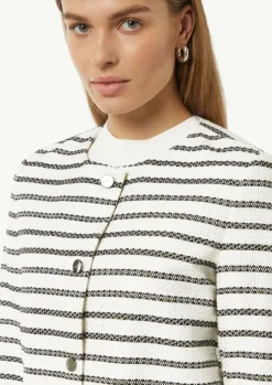 Bouclé-Jacke mit leichter Fütterung und Knopfleiste-Comma Outlet
