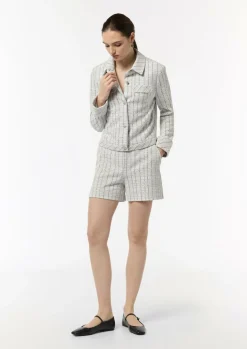 Bouclé-Jerseyjacke mit Metallic-Garn-Comma New