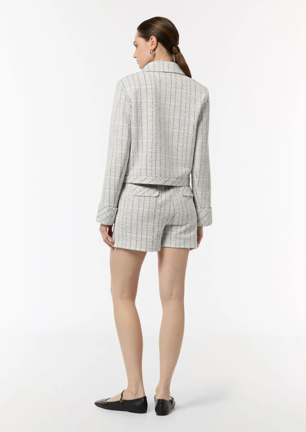 Bouclé-Jerseyjacke mit Metallic-Garn-Comma New