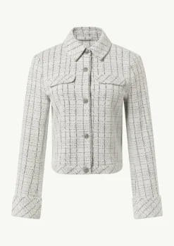 Bouclé-Jerseyjacke mit Metallic-Garn-Comma New