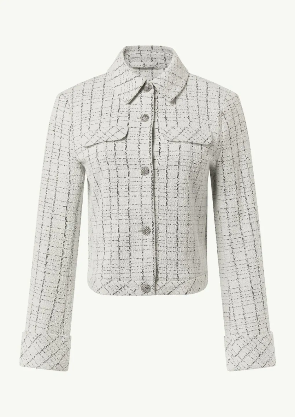 Bouclé-Jerseyjacke mit Metallic-Garn-Comma New