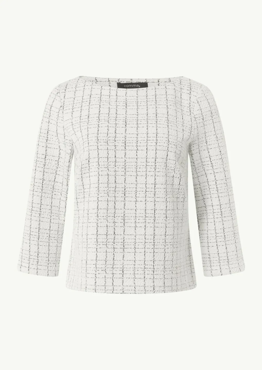 Bouclé-Jerseyshirt mit Metallic-Garn-Comma Online