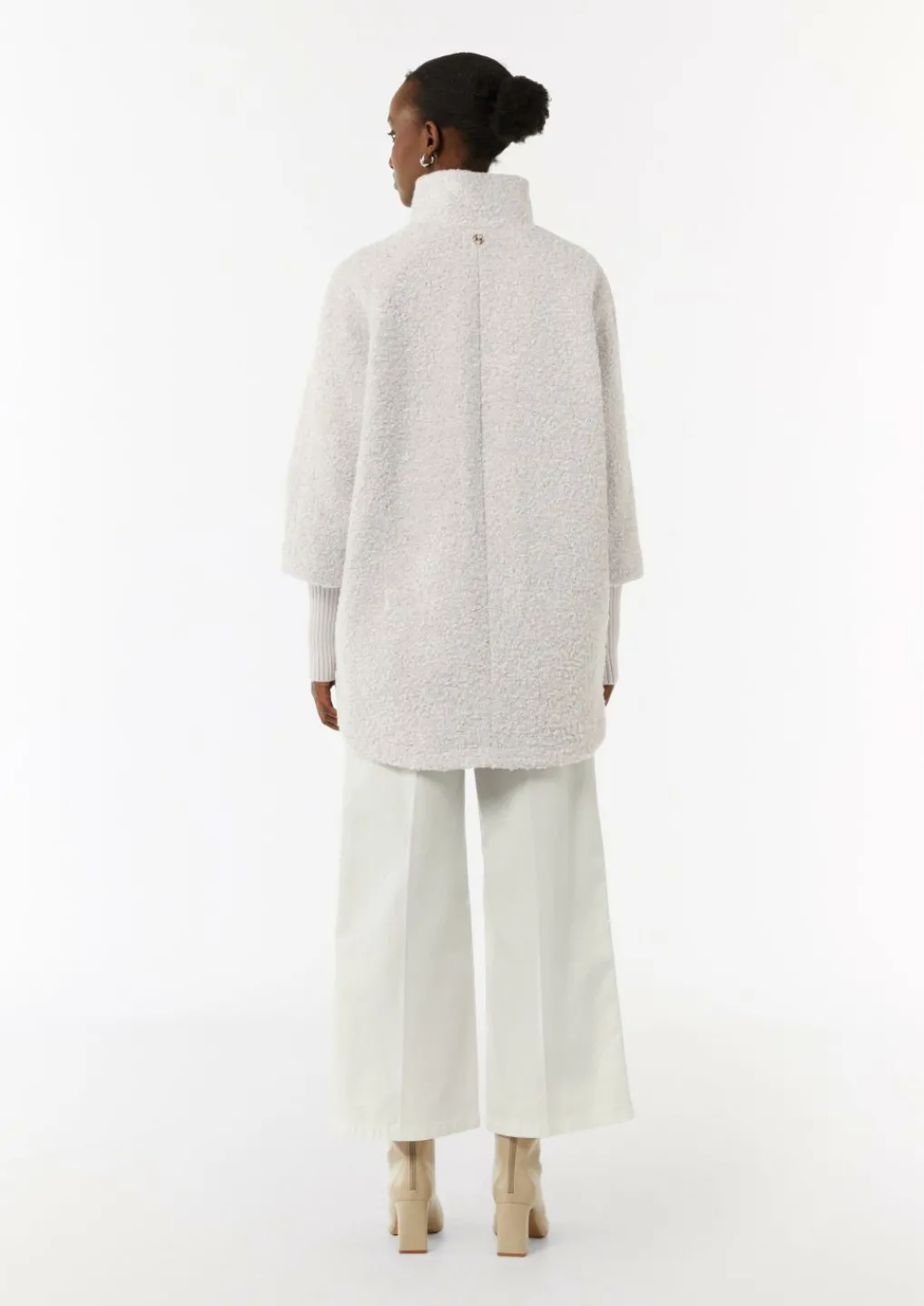 Bouclé-Mantel mit Strickdetails-Comma Online