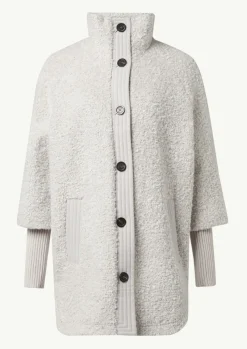 Bouclé-Mantel mit Strickdetails-Comma Online