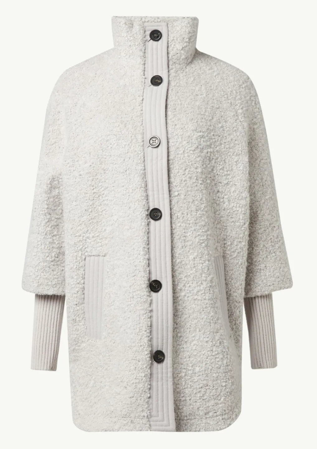 Bouclé-Mantel mit Strickdetails-Comma Online