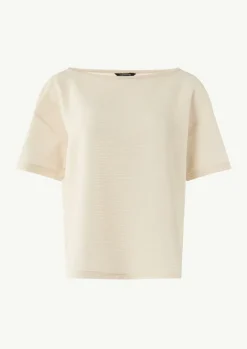 Boxy-Shirt aus Feinstrick mit U-Boot-Ausschnitt-Comma Fashion