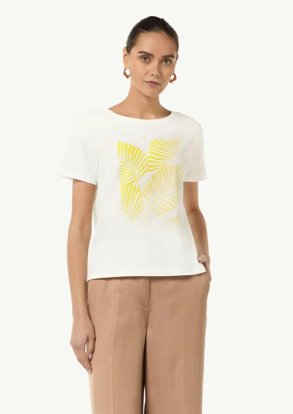 Boxy-T-Shirt aus Modalmix mit Frontprint-Comma Discount