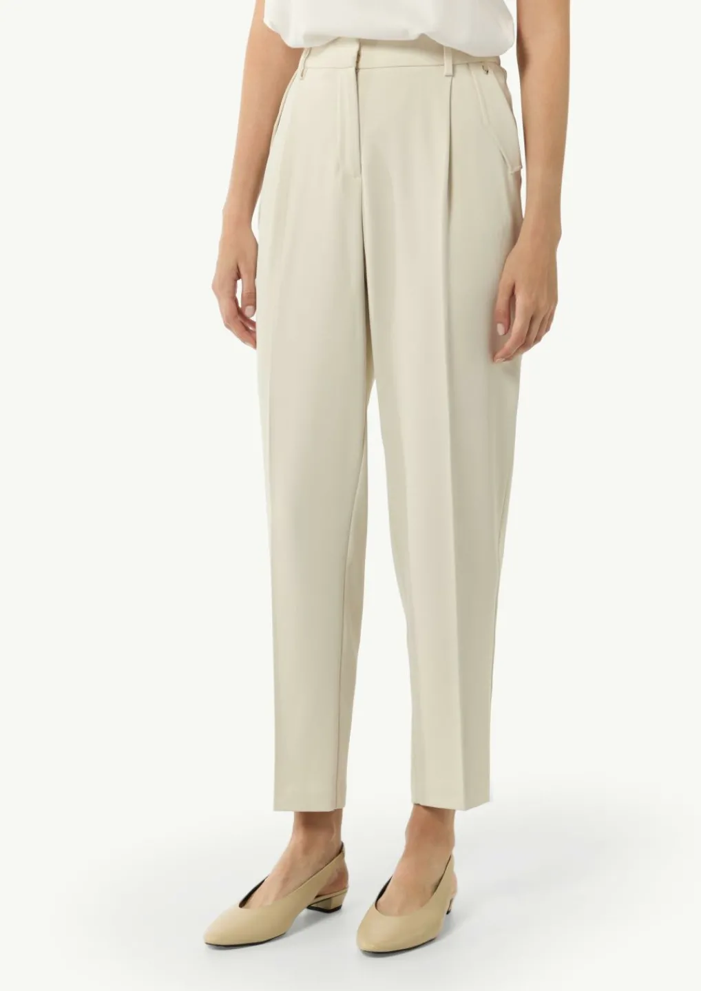 Bundfaltenhose mit elastischem Bund-Comma Sale