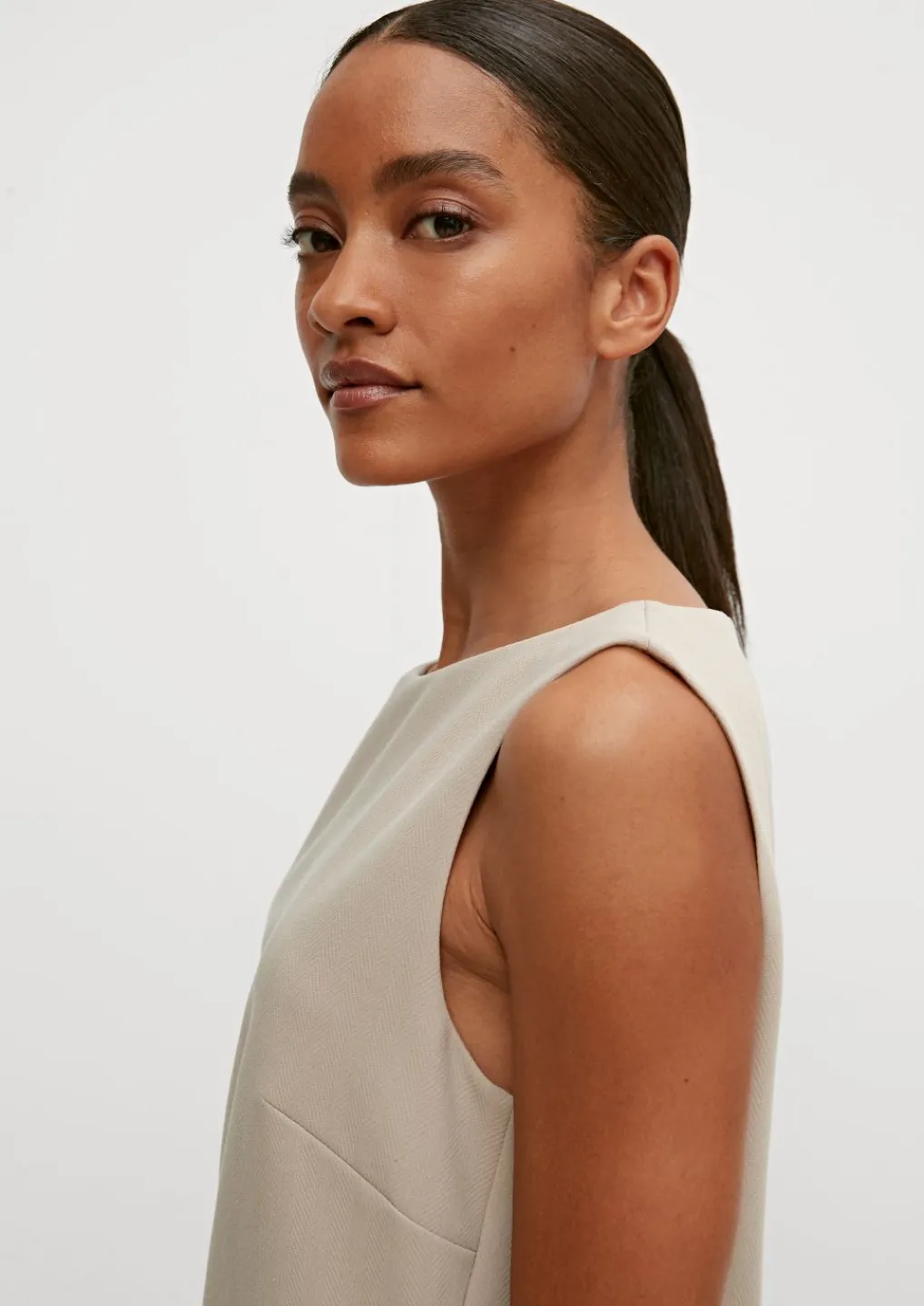 Businesskleid mit Fischgrat-Muster-Comma New