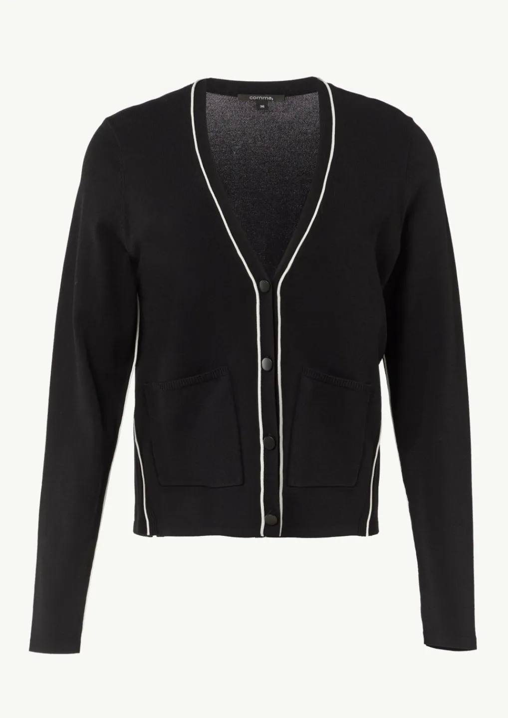 Cardigan mit Kontrastdetails und aufgesetzten Taschen-Comma Hot
