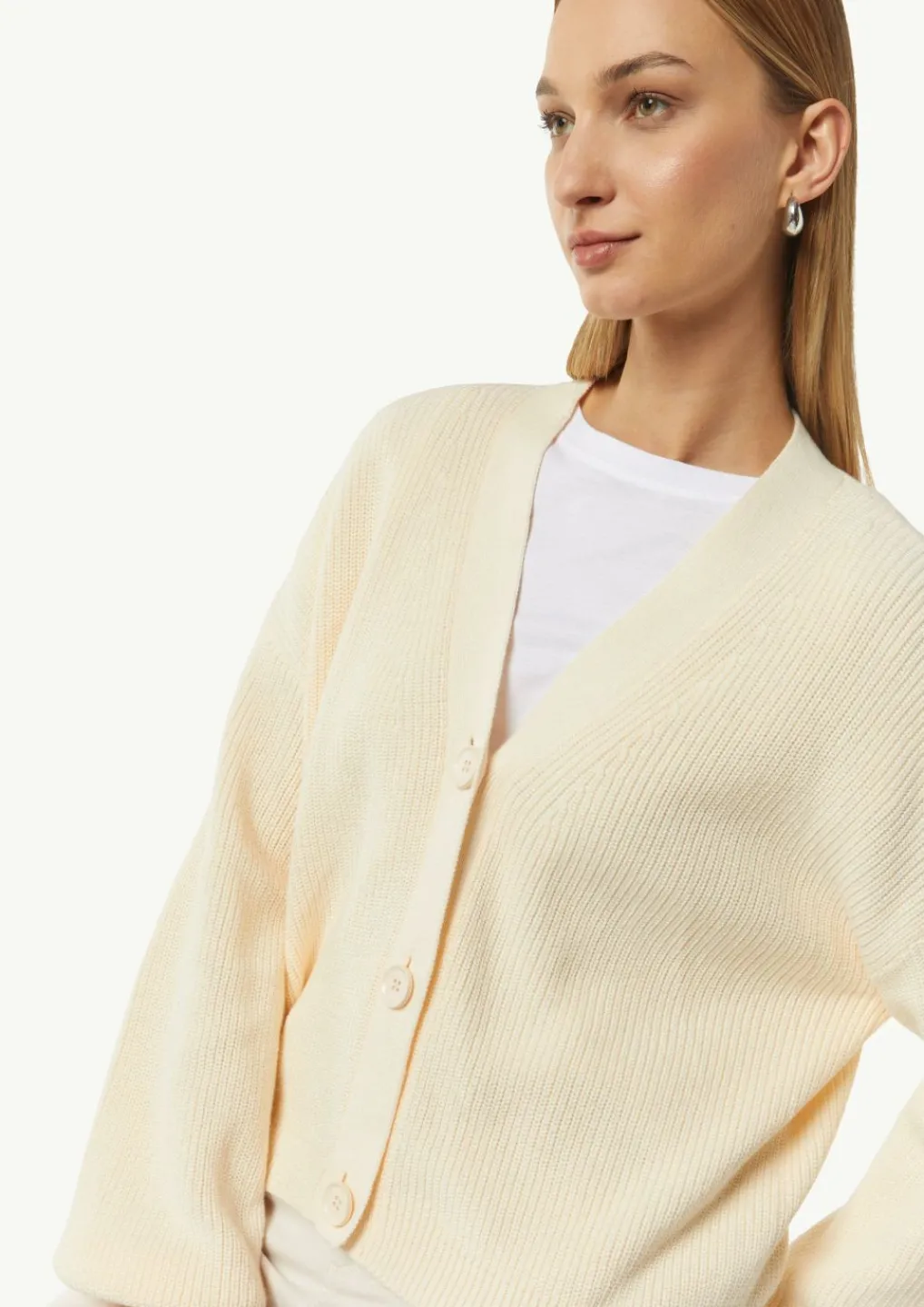 Cardigan mit Rippstruktur und überschnittenen Schultern-Comma Hot