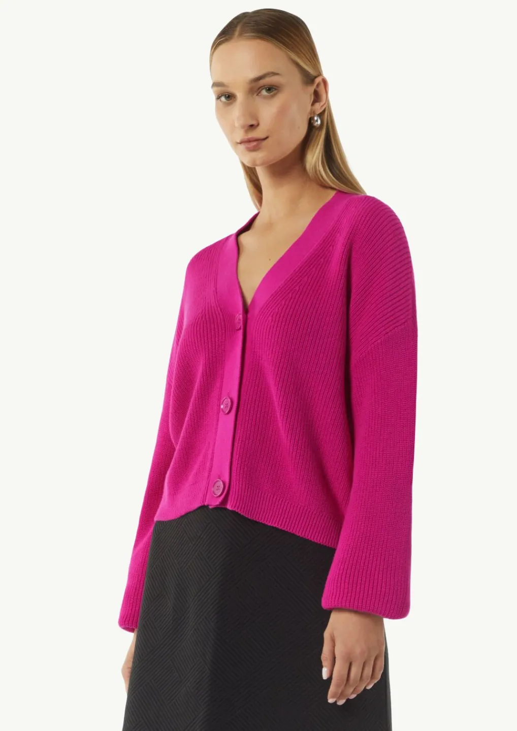 Cardigan mit Rippstruktur und überschnittenen Schultern-Comma Outlet