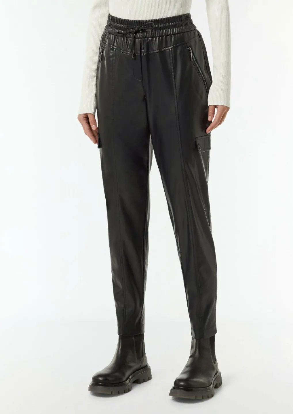 Cargohose aus Lederimitat-Comma Online
