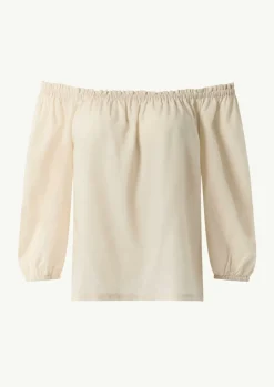 Carmen-Bluse aus Lyocellmix mit elastischem Ausschnitt-Comma Sale