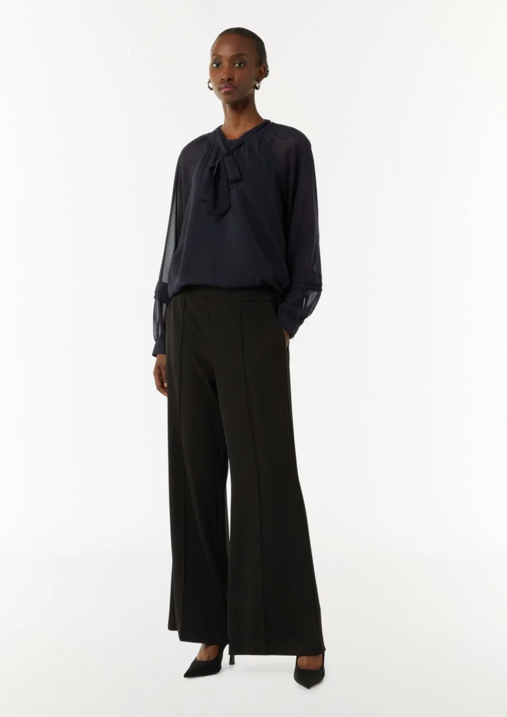Chiffonbluse mit abnehmbarer Schluppe-Comma Sale