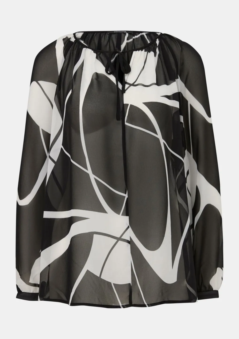Chiffonbluse mit Allovermuster-Comma Fashion