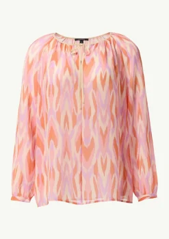 Chiffonbluse mit Allovermuster-Comma Sale