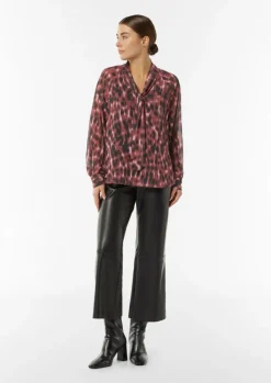 Chiffon-Bluse mit All-over-Print-Comma Online