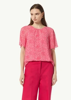 Chiffon-Bluse mit All-over-Print-Comma Clearance