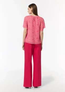 Chiffon-Bluse mit All-over-Print-Comma Clearance