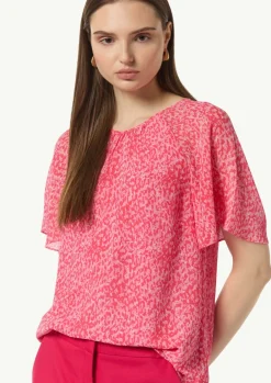 Chiffon-Bluse mit All-over-Print-Comma Clearance