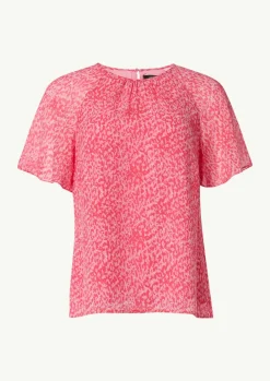 Chiffon-Bluse mit All-over-Print-Comma Clearance