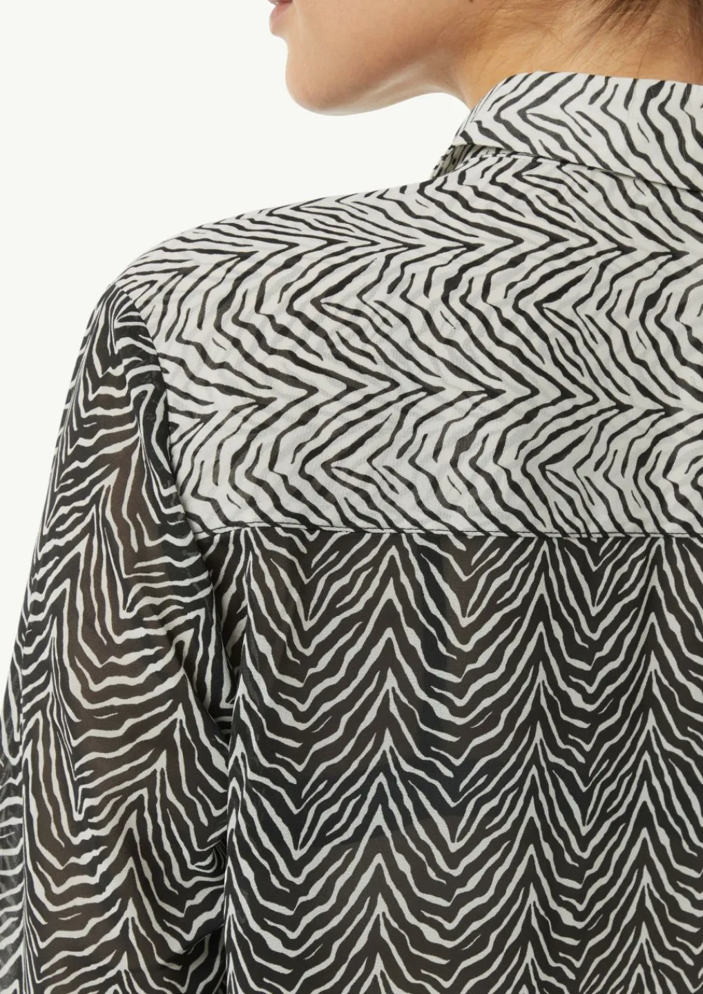 Chiffon-Bluse mit Hemdkragen und Manschetten-Comma Best