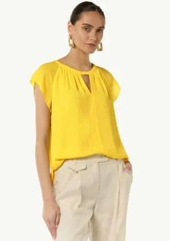Chiffon-Bluse mit Kappärmeln-Comma Clearance