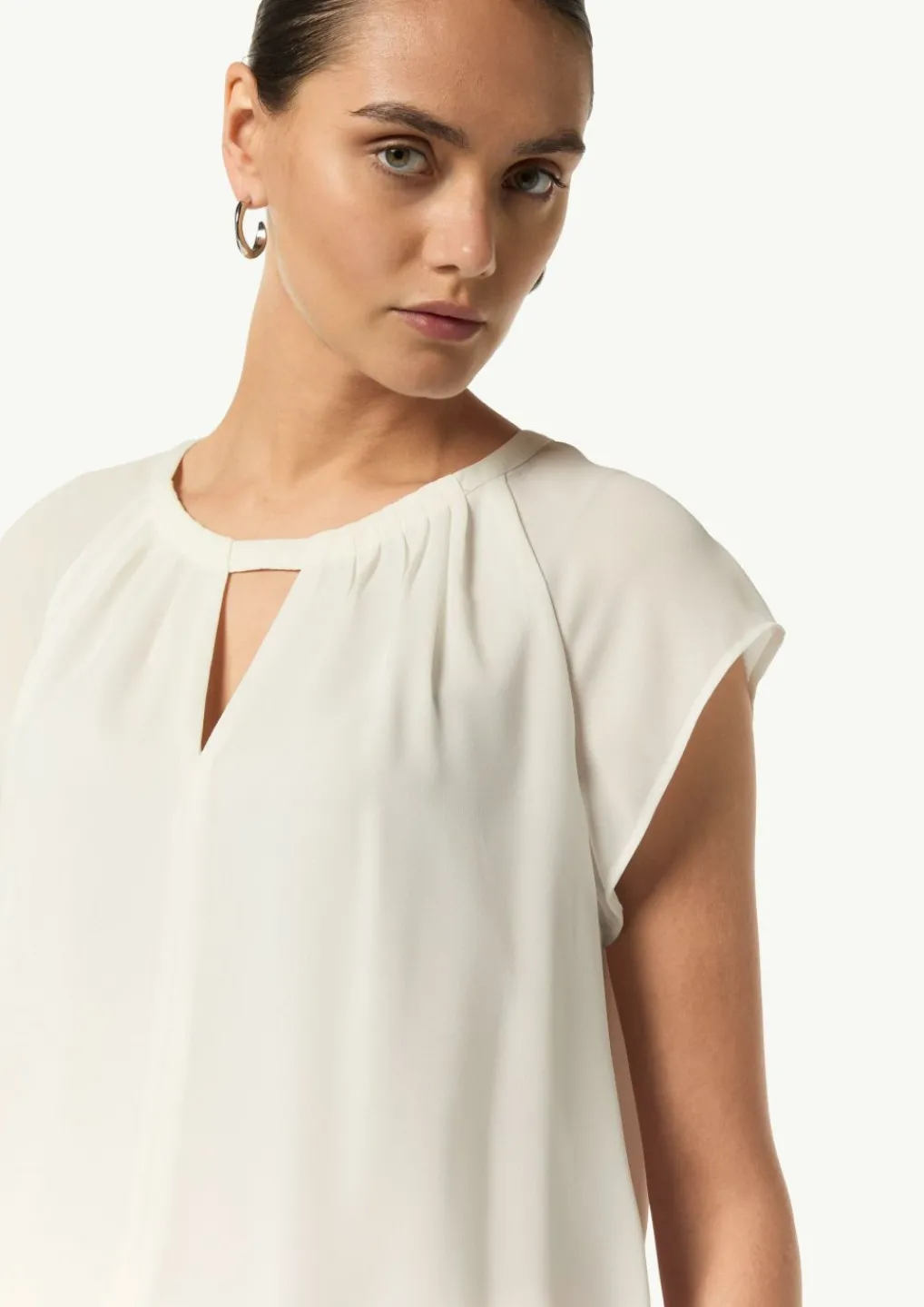 Chiffon-Bluse mit Kappärmeln-Comma Hot